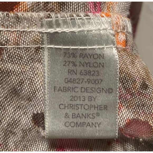 CHRISTOPHER & BANKS Size XL Jacket Mixed Print Pattern Pink Brown Art-To-Wear - Picture 6 of 7